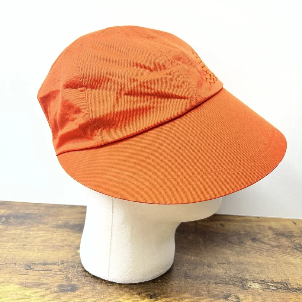 Bright Orange‎ Wide Brim Sun Hat Flowers Lined Retro Summer Beach Boating